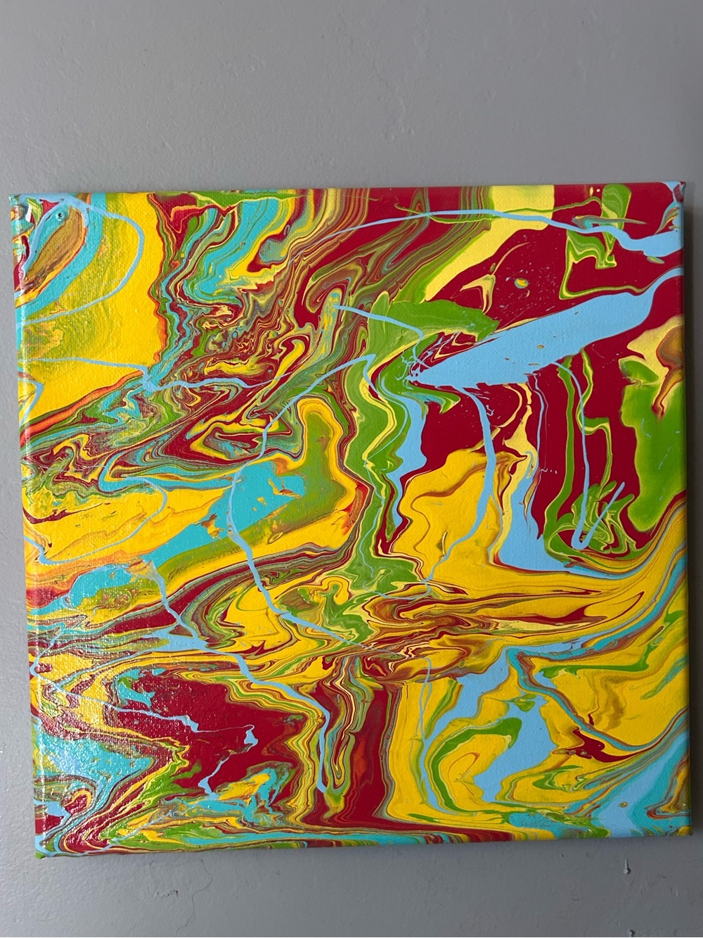 Original Colorful Abstract Painting 10x10